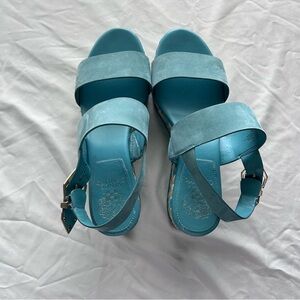 Vince Camuto Teal Wedge Sandals Size 9